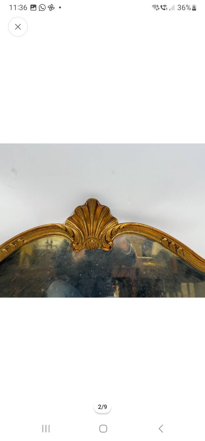 Antique mirror, 20th century, Louis XV style, gilded.