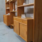 Scandinavian oak modular wall unit, 1960s