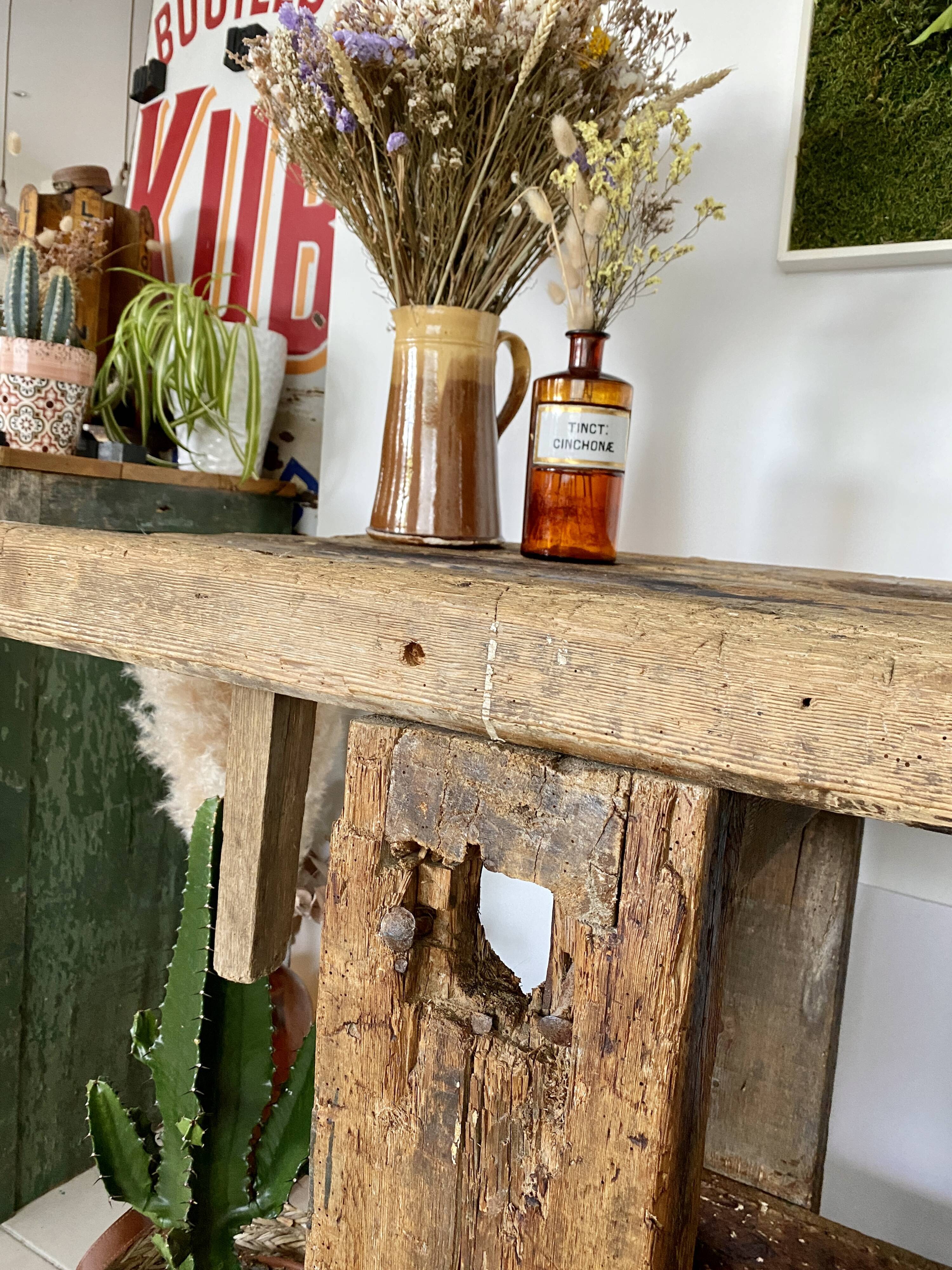 Old wooden workbench