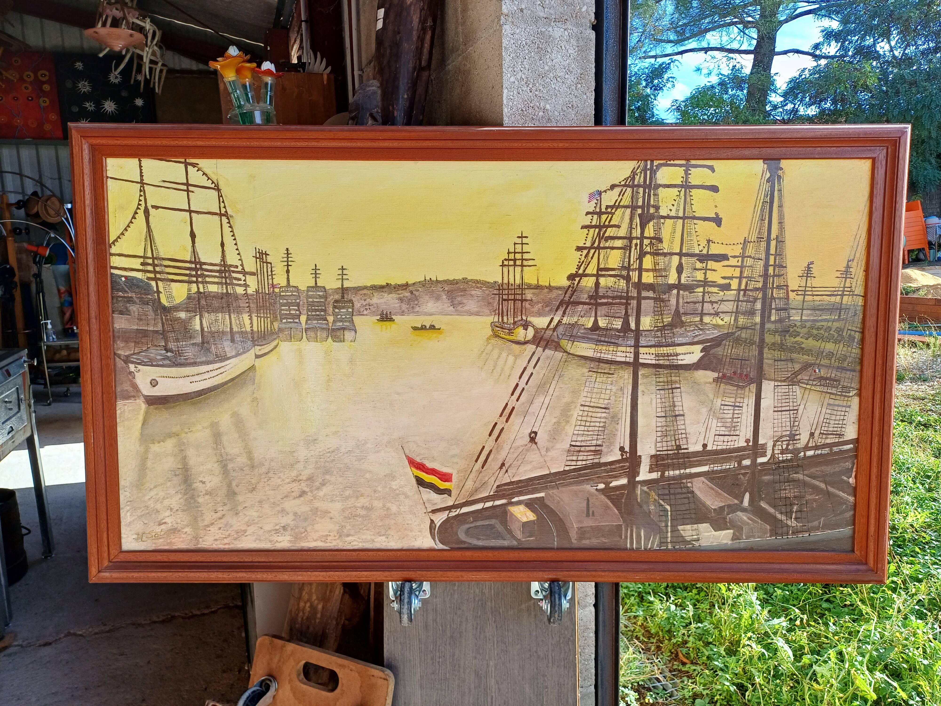 Oil on marine panel by henry sola