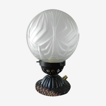 Lampe à poser globe art déco vintage