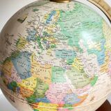 Globe earth luminous italy vintage wood