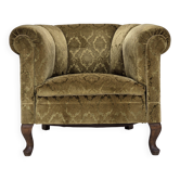 1950s, Danish relax chair, furniture velour, beech wood.