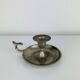 Silver-plated metal candlestick, vintage rat.