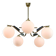 Mid-Century Modern Italian Brass and Opaline Chandelier, 1960
