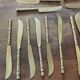 Housewife Table cutlery for 6 people. bamboo brass 78 pieces