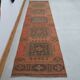 Vintage Turkish Hand-Knotted Wool Cotton Brown Runner Rug 80x336