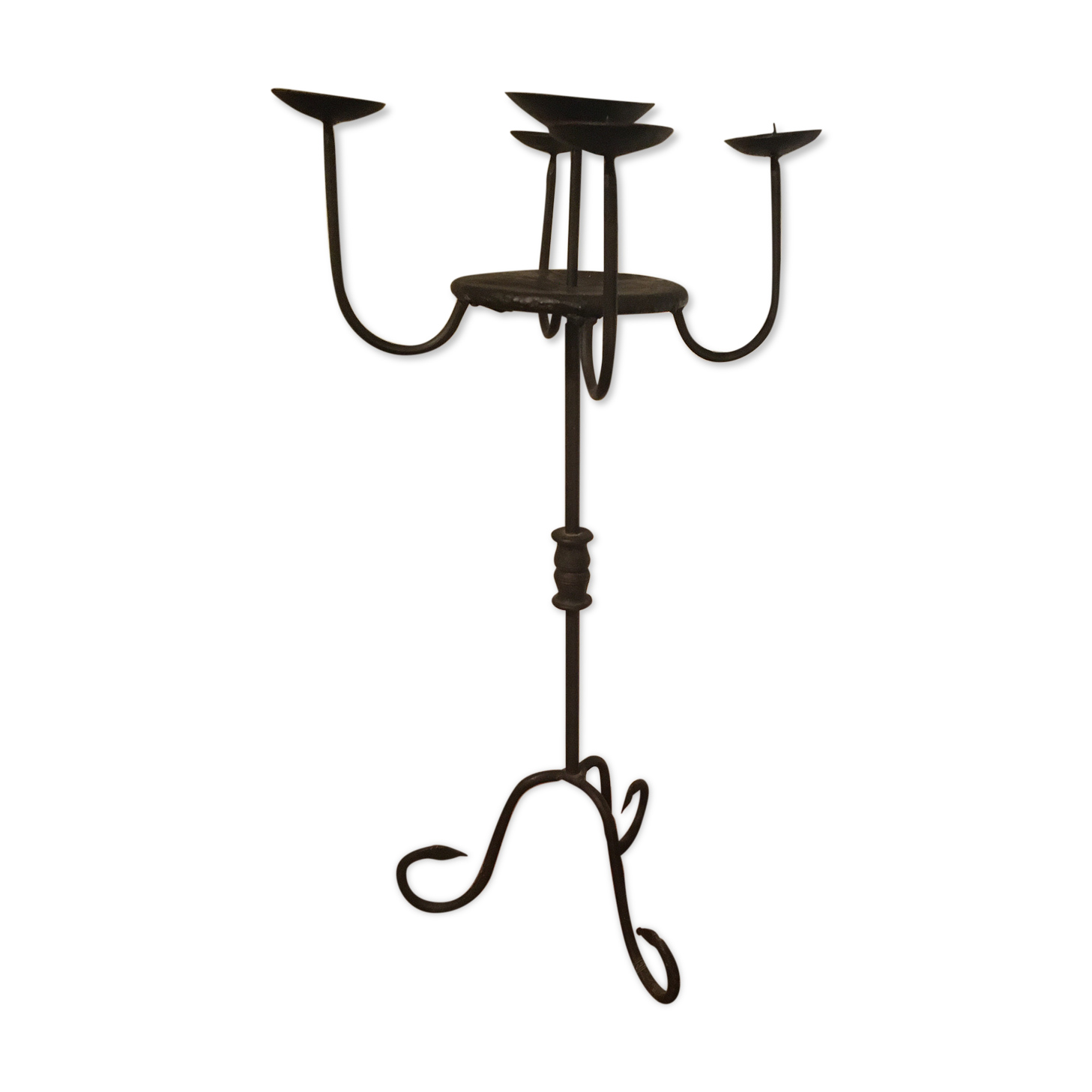 Chandelier 5 candles in wrought iron