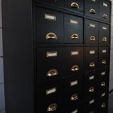 Vintage industrial wooden chest of drawers, apothecary, filling cabinet, 1930s