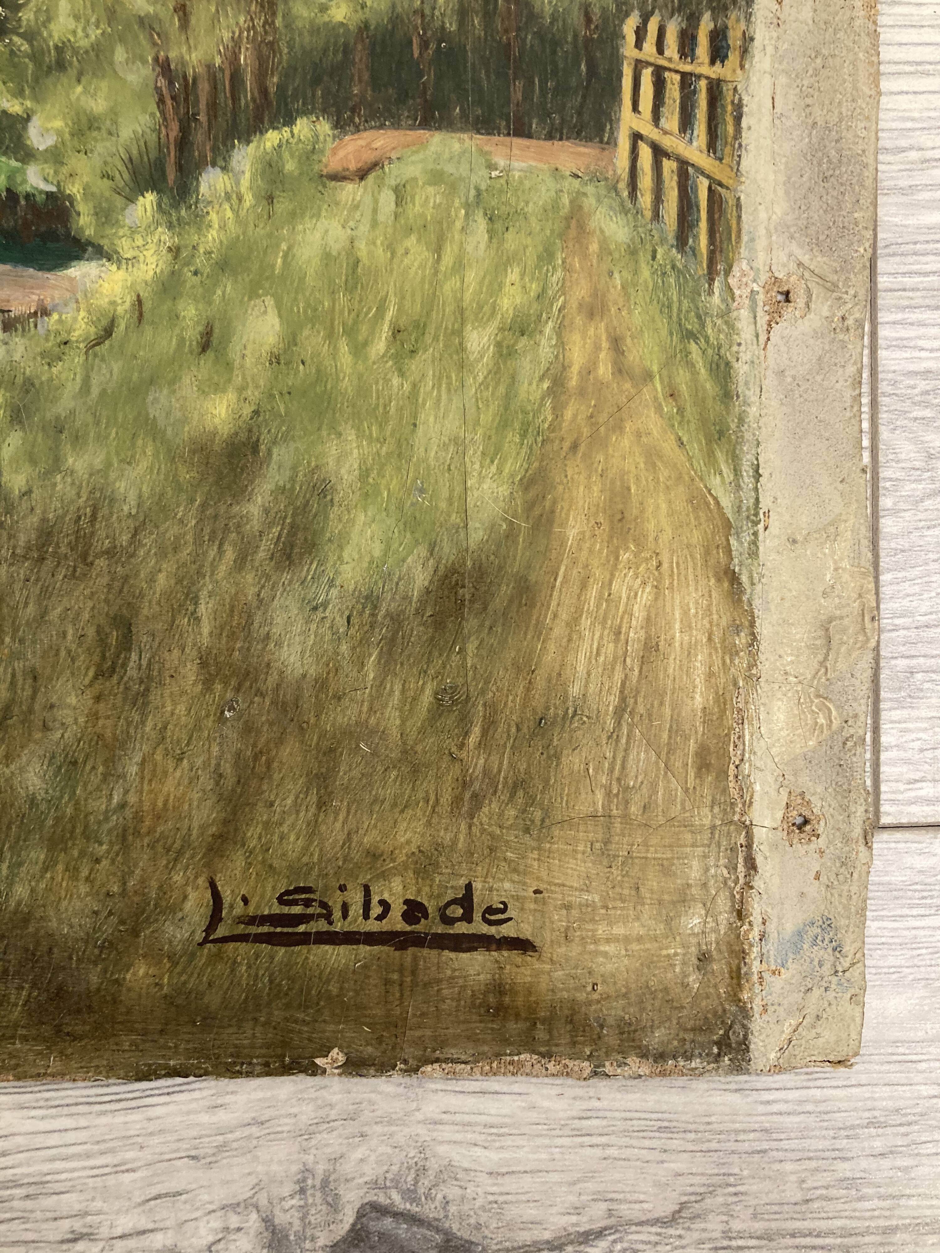 Landscape in oil on canvas signed