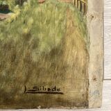 Landscape in oil on canvas signed