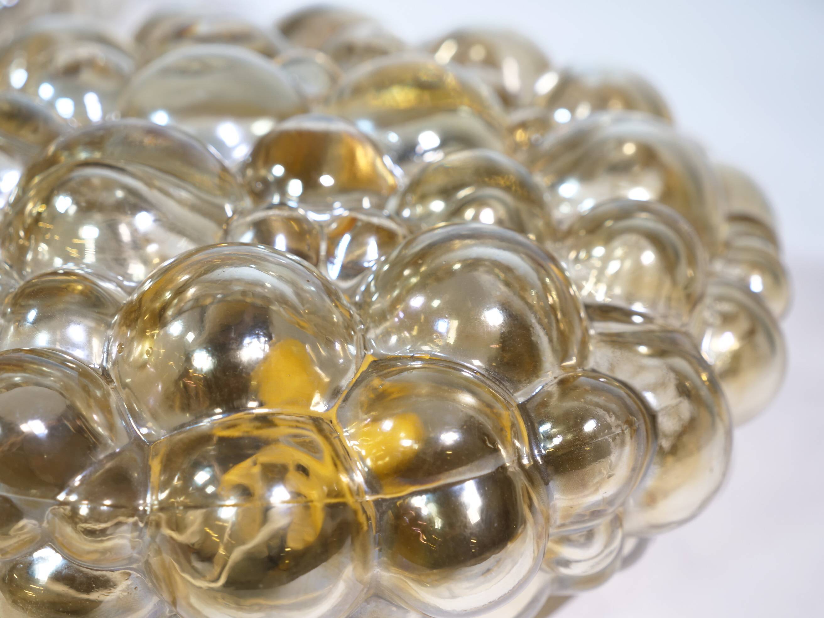 Plafonniers en verre bullé par Helena Tynell pour Glashütte Limburg, lot de 2