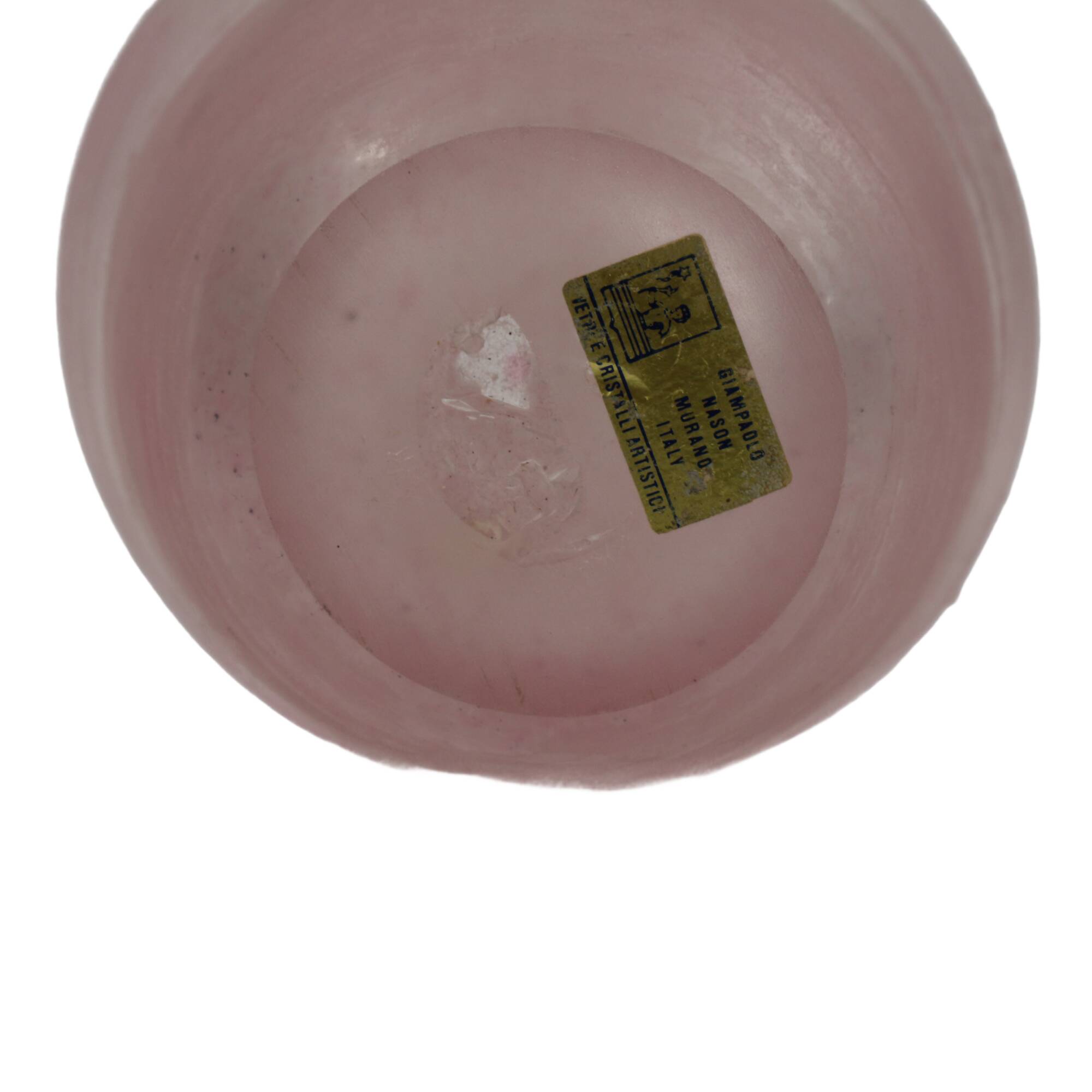 Vase/amphora satin pink and white, Murano Nason