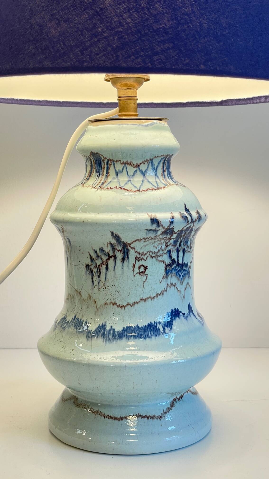 Chic blue ceramic vintage lamp