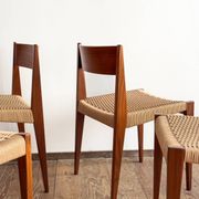 6 chairs by Poul Cadovius, walnut, with new seats, Mid Century.