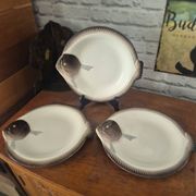 3 assiettes à poisson Longwy Copenhague vintage