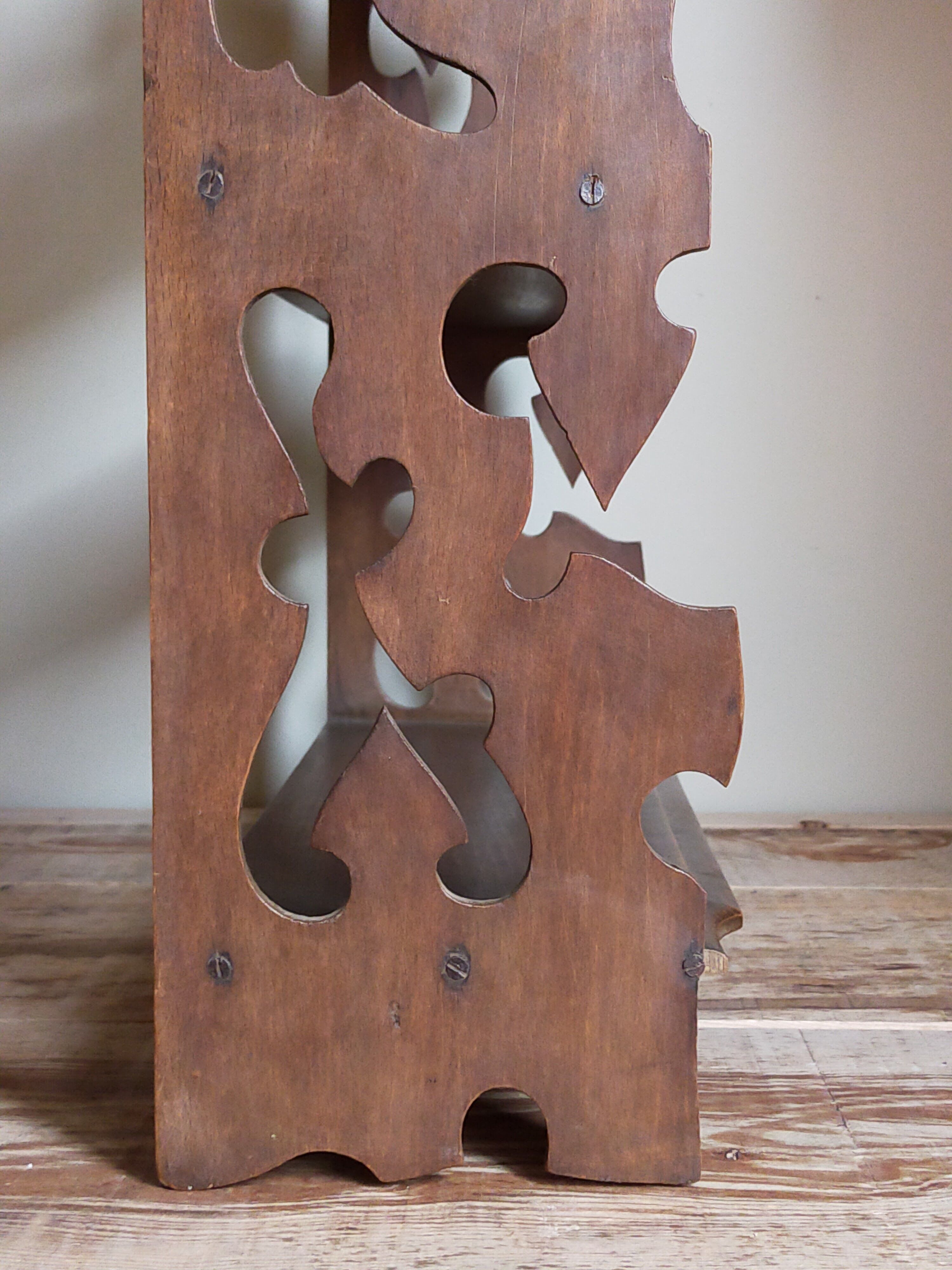 Old carved wooden wall shelf