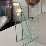 Vase design sculptural en verre – marque leonardo – style brutaliste /