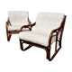 Pair of vintage rattan armchairs