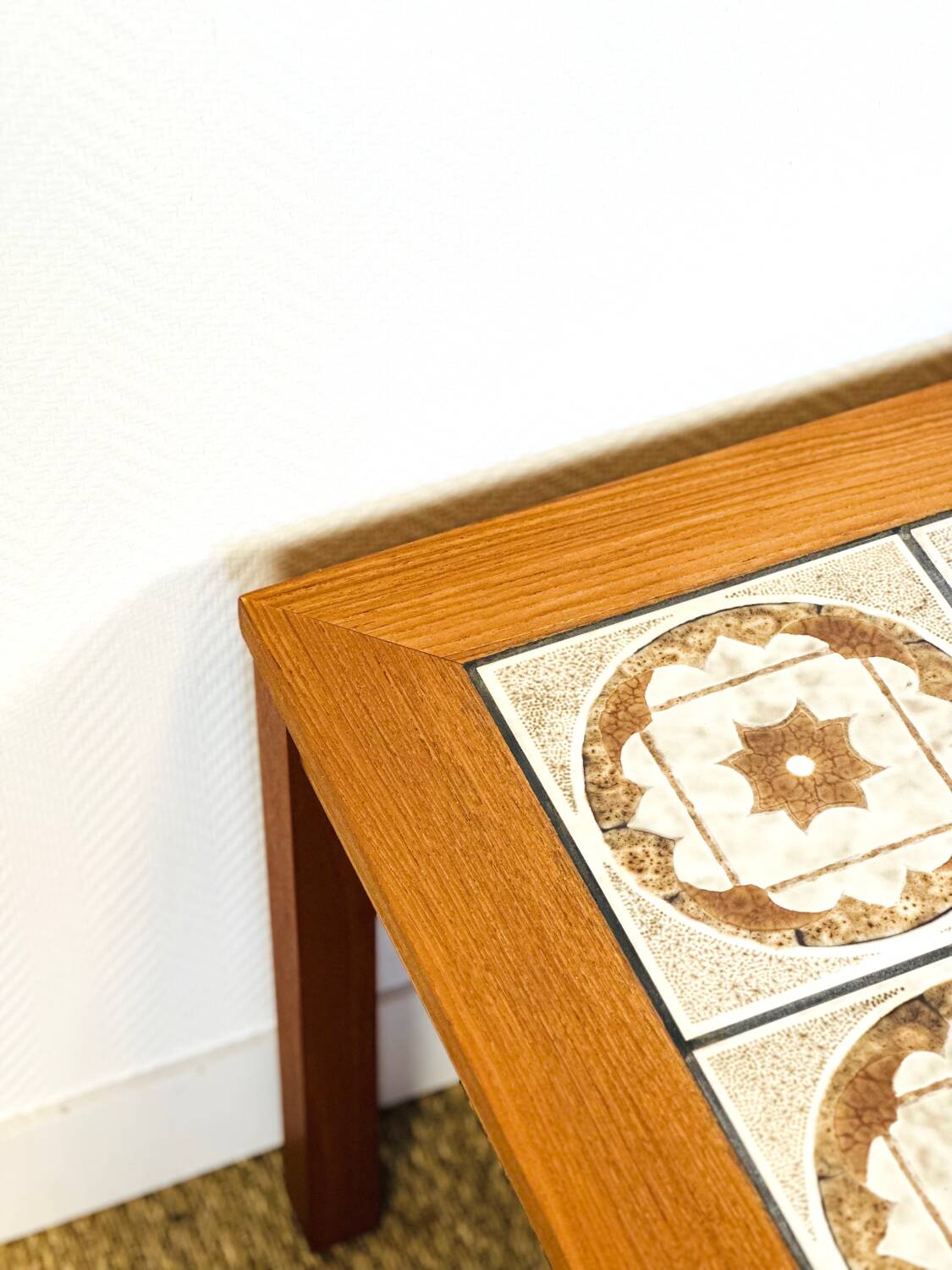 Scandinavian teak and ceramic coffee table, 1960s