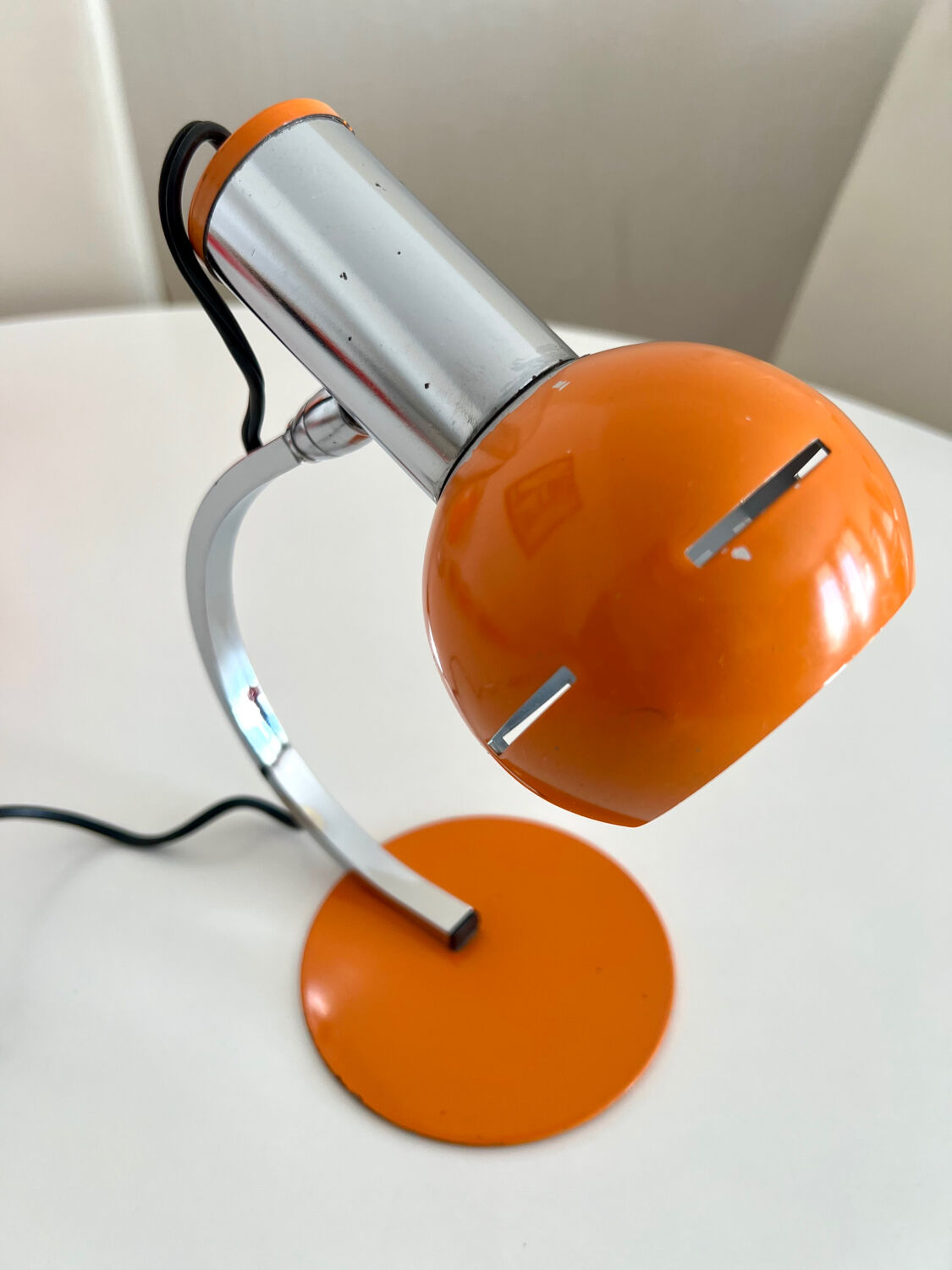 Targetti lamp vintage 1960s space age orange chrome