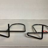 Pair of black metal bookends D