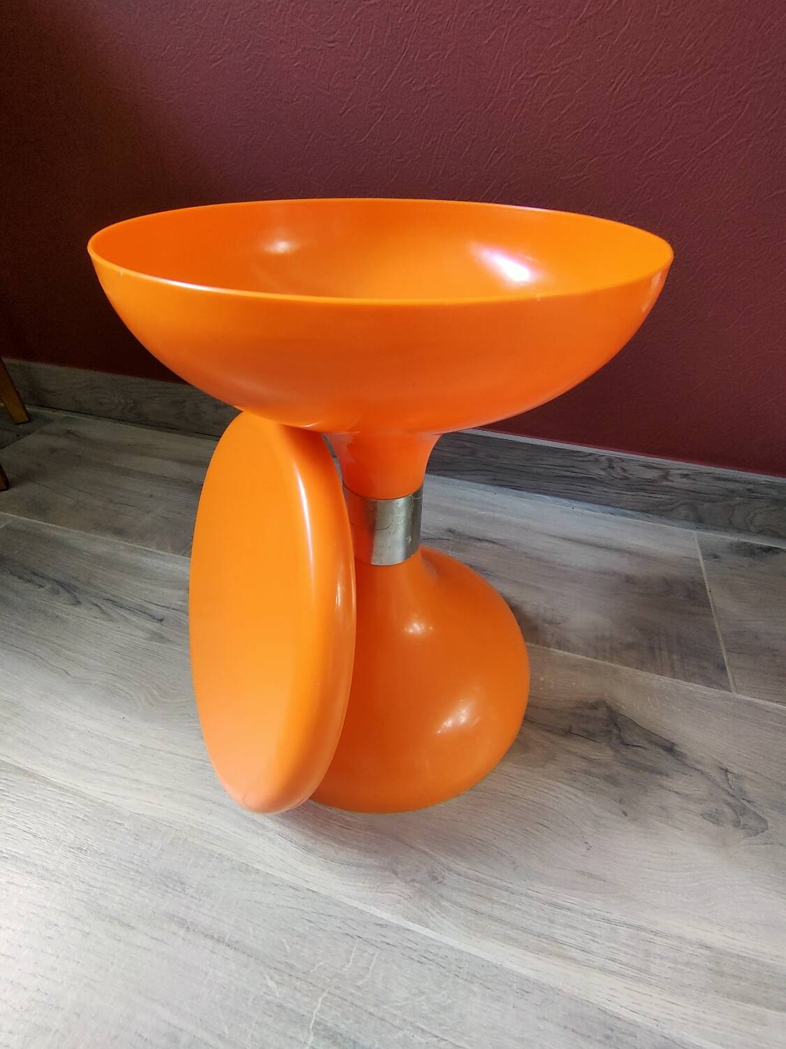 Orange diabolo stool from the 70s