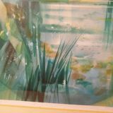Lithograph by Hiraire signed and numbered Lake landscape
