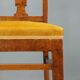 Pair of antique Art Deco chairs in walnut burl veneer, Italy, 20th century.