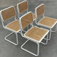 Set of 4 Cesca b32 model chairs in white by Marcel Breuer