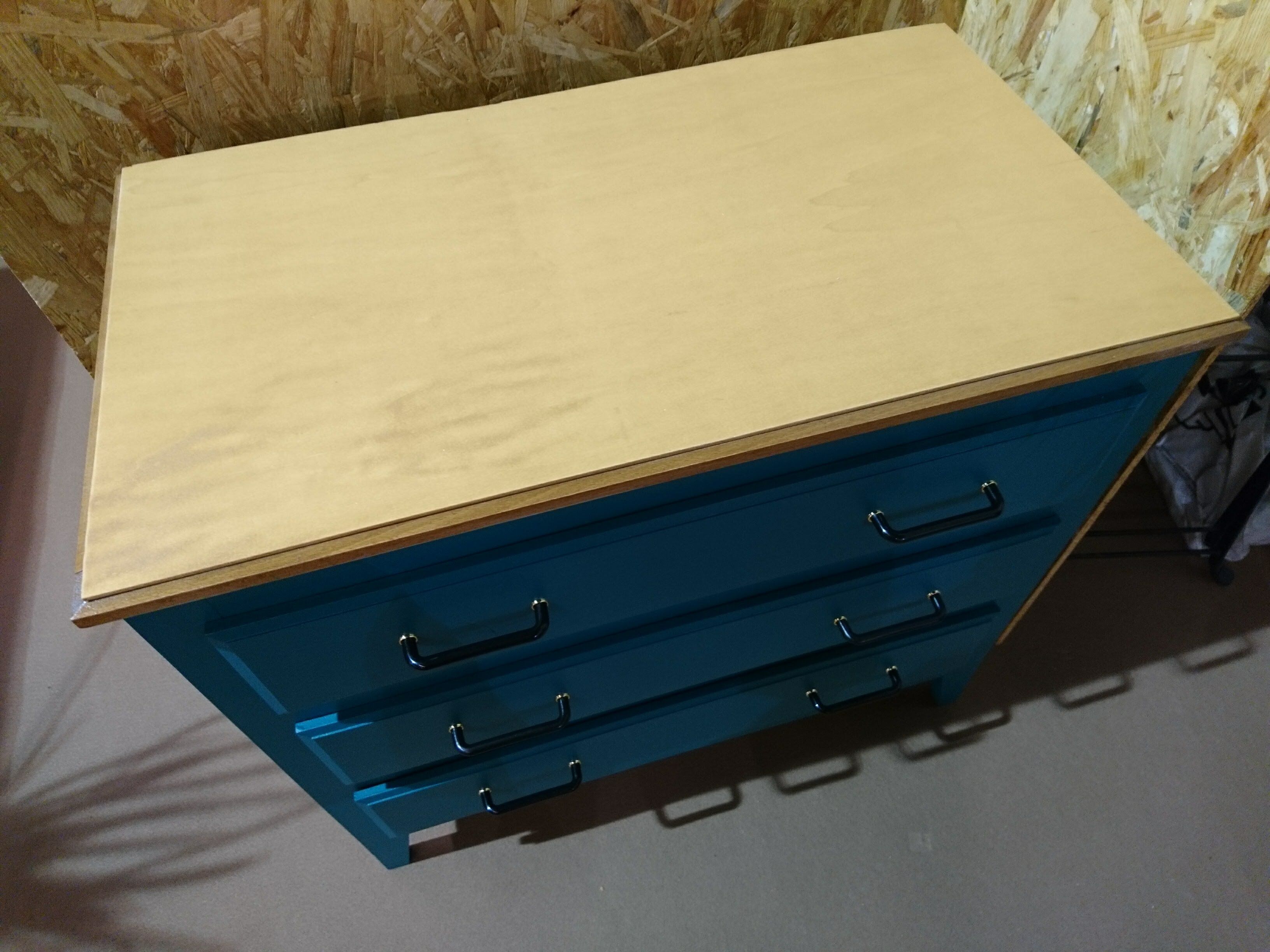 Dresser vintage light oak and blue duck