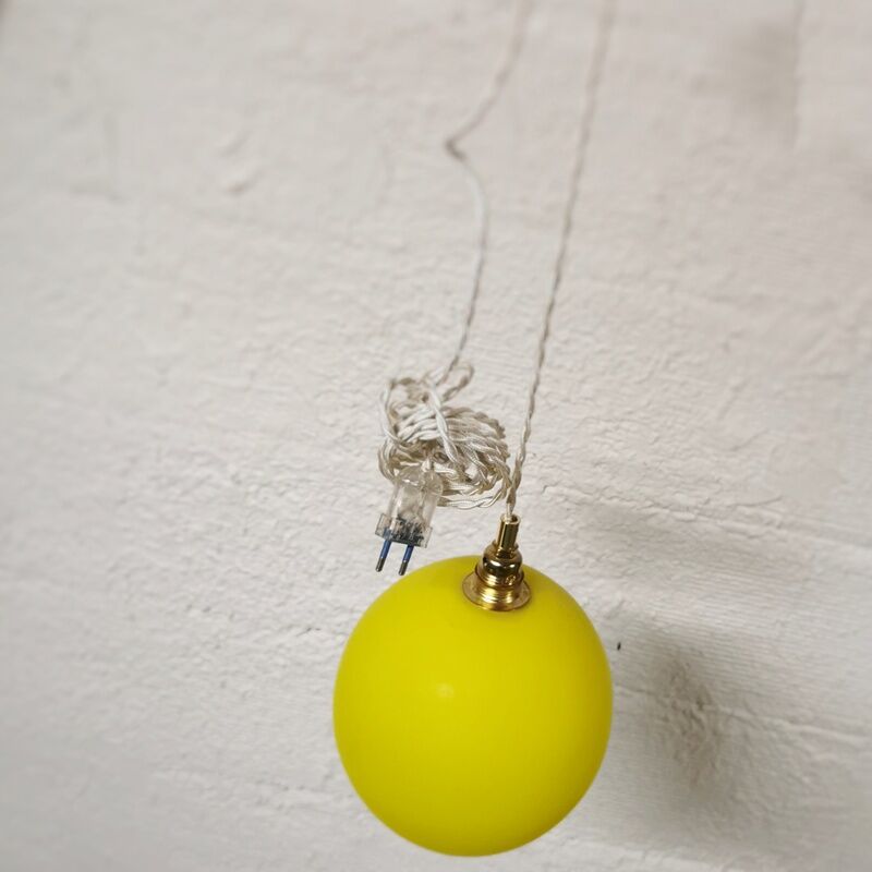 Vintage opaline yellow lamp