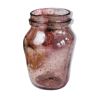 Jar made of blown and bubbled glass from Biot