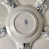 set of 6 flat plates in Iron Earth K&G Lunéville model "Angèle" late 19th century