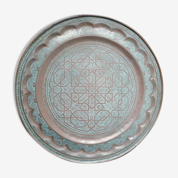 Moroccan brass tray