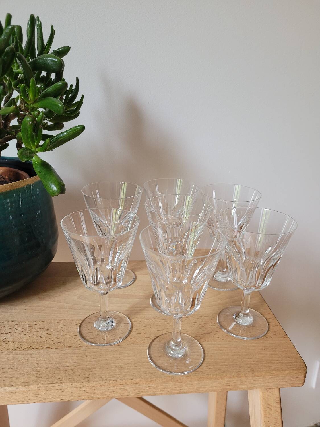 Set of 7 Baccarat Côte d'Azur wine glasses