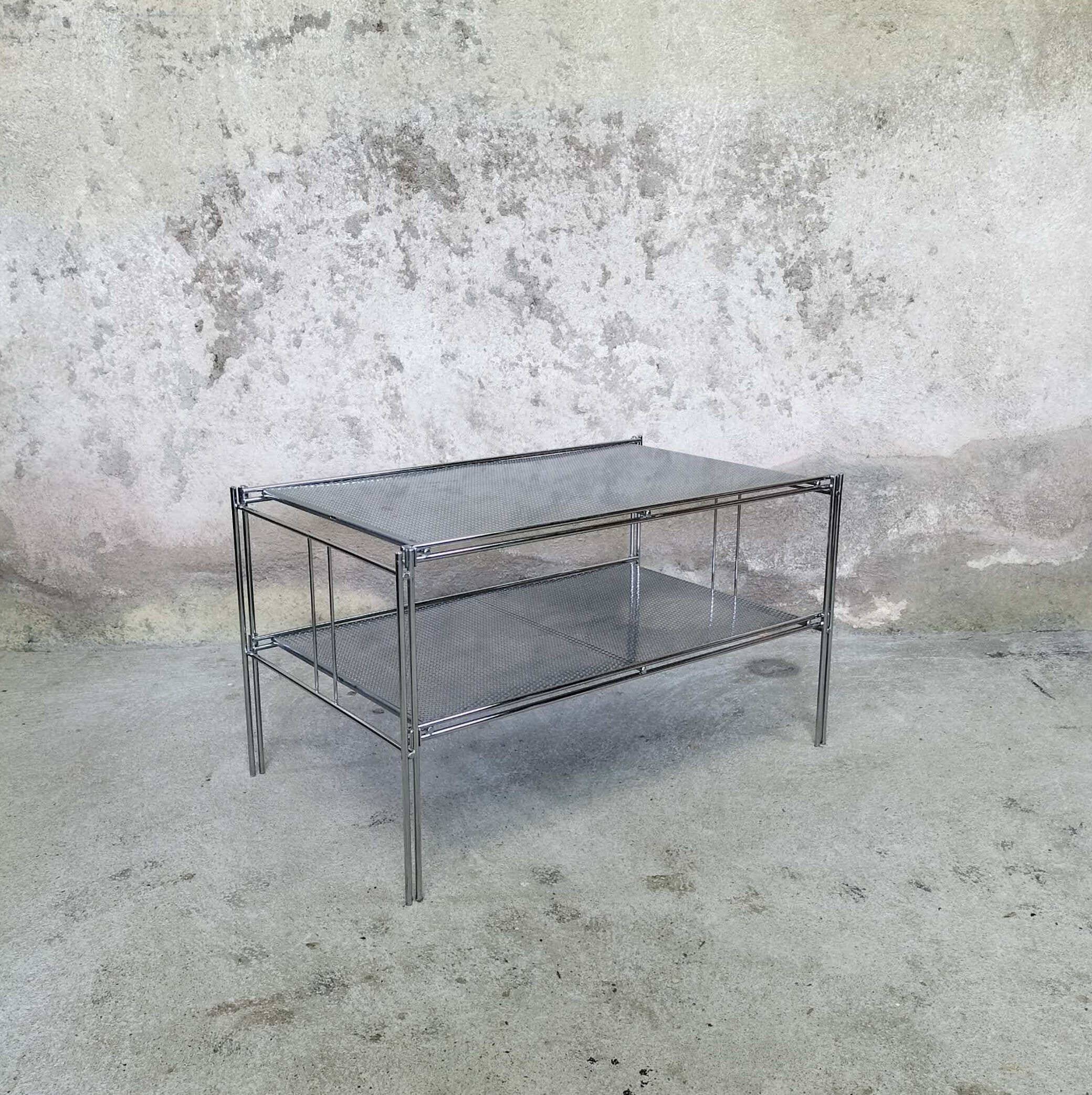 Chrome metal coffee table