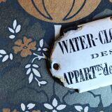 Enamel plate "water-closets of right appartements". parisian building plate. around 1910s