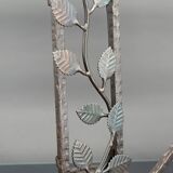 Two-headed wrought iron lamp by Muller, Art Deco, France, Circa 1920