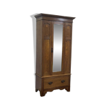 English wardrobe with 1 door and 1 drawer - early 20th century in oak