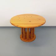 Table à manger ronde scandinave vintage style Rainer Daumiller en pin
