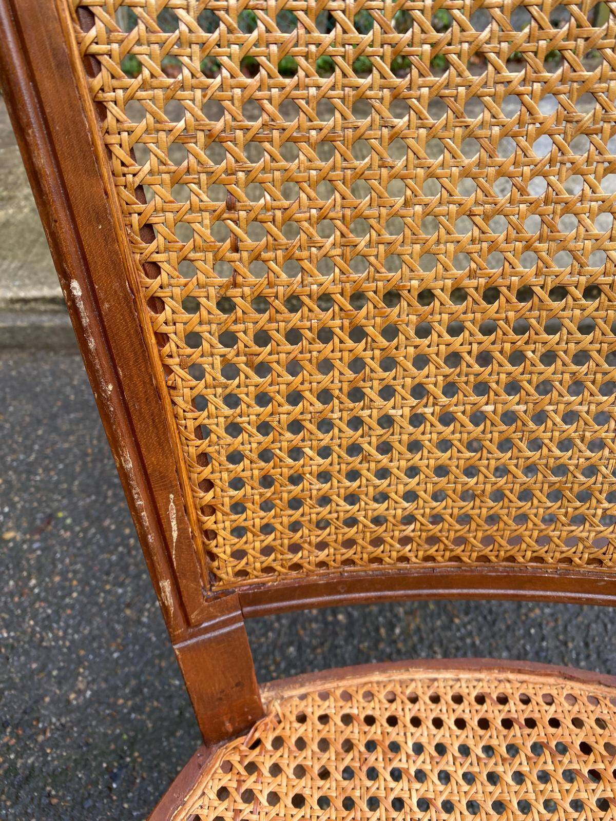 Louis XVI caned chair, solid oak, 20th century.