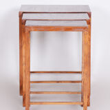 Brown Jan Vanek pull out tables made in 1930s Czechia