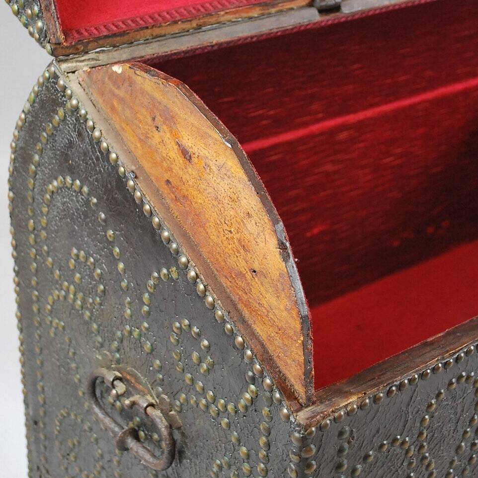 Studded Leather-Wrapped Dome Chest, 18th