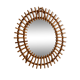 Miroir encadré en rotin et canne