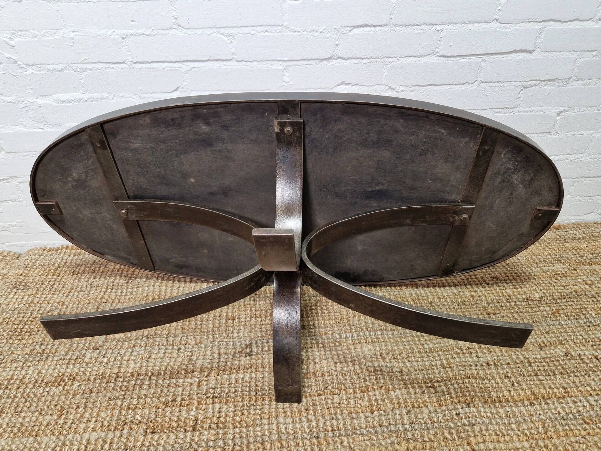 Jean Jaffeux lava stone and ceramic coffee table