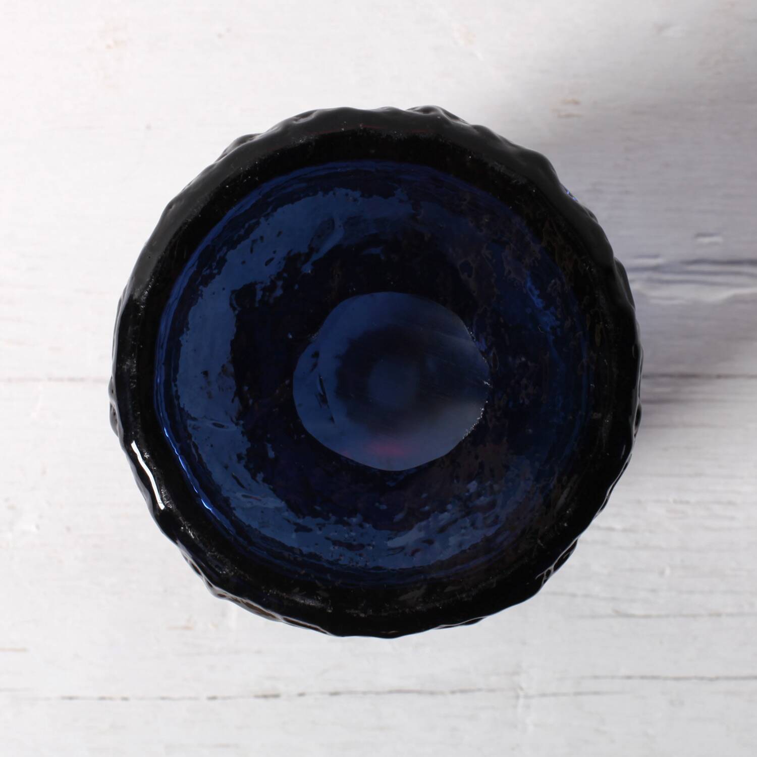 Mid-century Pressed Glass Vase "Cobolt" by Göte Augustsson / Sweden / 1970s