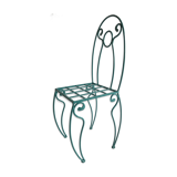 Chaise en fer forgé Art Déco