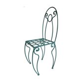 Chaise en fer forgé Art Déco