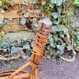 Vintage rattan and wicker armchair